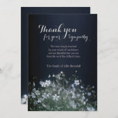 白い野生の花の死別は感謝していしています サンキューカード (正面/裏面)