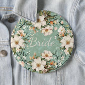 白い野生の花の花 缶バッジ (インサイチュ)