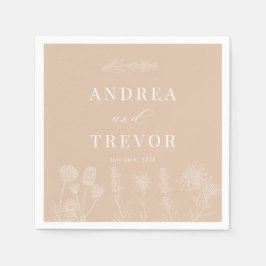 白い野生の花 | ボヘミアンチックなウェディング スタンダードカクテルナプキン