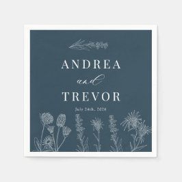 白い野生の花 | Boho Chic 結婚's スタンダードカクテルナプキン