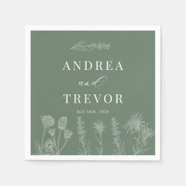 白い野生の花 | Boho Chic 結婚's スタンダードカクテルナプキン