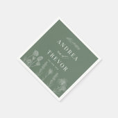 白い野生の花 | Boho Chic 結婚's スタンダードカクテルナプキン (角)