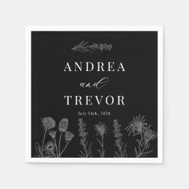 白い野生の花 | Boho Chic 結婚's スタンダードカクテルナプキン