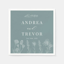 白い野生の花 | Boho Chic 結婚's スタンダードカクテルナプキン