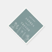 白い野生の花 | Boho Chic 結婚's スタンダードカクテルナプキン (角)