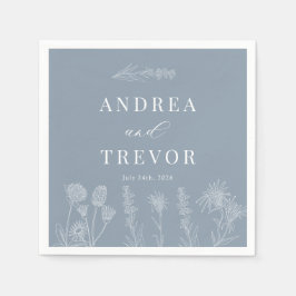 白い野生の花 | Boho Chic 結婚's スタンダードカクテルナプキン