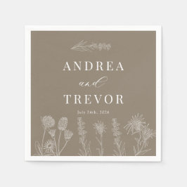 白い野生の花 | Boho Chic 結婚's スタンダードカクテルナプキン