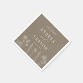 白い野生の花 | Boho Chic 結婚's スタンダードカクテルナプキン (角)