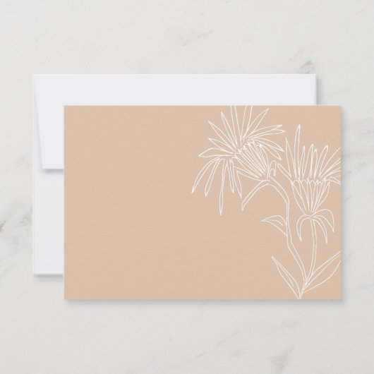 白い野生の花 | Boho Chic 結婚's 出欠カード (裏面)