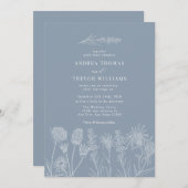 白い野生の花 | Boho Chic 結婚's 招待状 (正面/裏面)
