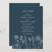 白い野生の花 | Boho Chic 結婚's 招待状 (正面/裏面)