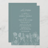 白い野生の花 | Boho Chic 結婚's 招待状 (正面/裏面)