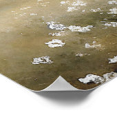 白い野絵画花草地 – ヴィンテージ ポスター (角)