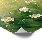 白い野絵画花草地 – ヴィンテージ ポスター (角)