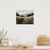 白い野絵画草牧草地ヴィンテージ ポスター (キッチン)