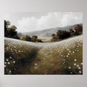 白い野絵画草牧草地ヴィンテージ ポスター (正面)