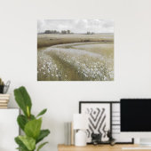 白い野草牧油絵 ポスター (ホームオフィス)