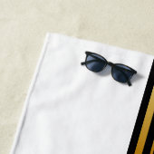 白い金ゴールドとフェイクClassiy Monogram文字WHITE ビーチタオル (インサイチュ)