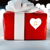 白い金ゴールドのロゴ ハートシール