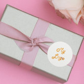 白い金ゴールドのロゴ ラウンドシール