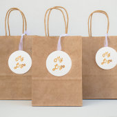 白い金ゴールドのロゴ ラウンドシール