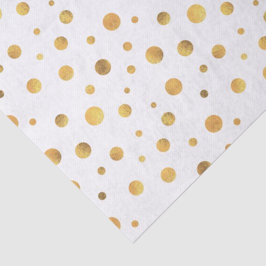 白い金ゴールドの小さな円エレガント形 薄葉紙 (詳細)