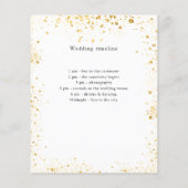 白い金ゴールドの輝く結婚式のプログラムの詳細 (裏面)