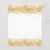 白い金ゴールドグリッター誕生日の予算の招待 チラシ (裏面)
