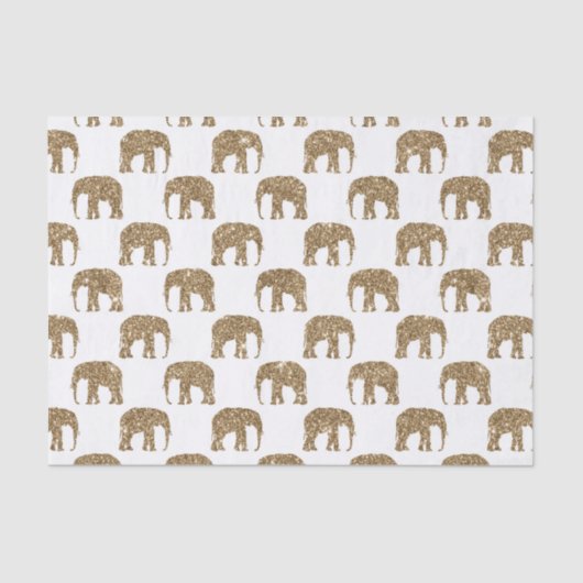 白い金ゴールドジャングル象パーティー組織 薄葉紙 (正面)