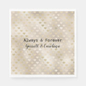 白い金ゴールドハート スタンダードランチョンナプキン (正面)