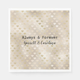 白い金ゴールドハート スタンダードランチョンナプキン