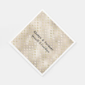 白い金ゴールドハート スタンダードランチョンナプキン (角)