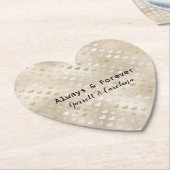 白い金ゴールドハート ペーパーコースター (アングル)