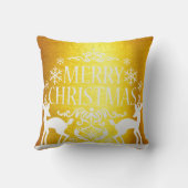 白い金ゴールドフェイクメリークリスマス枕 クッション (裏面)