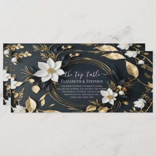 白い金ゴールドフローラ結婚リースの上表記号 (正面/裏面)