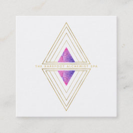*~*白い金ゴールド三角形の神聖な図形の錬金術    スクエア名刺