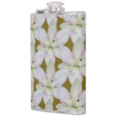 白い金色のユリの花、名パーソナライズされた前 フラスク (左)