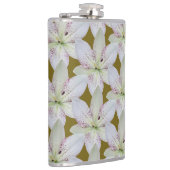 白い金色のユリの花、名パーソナライズされた前 フラスク (右)