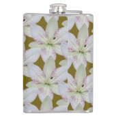 白い金色のユリの花、名パーソナライズされた前 フラスク (裏面)