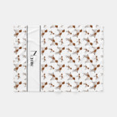 白い金髪のポインティンググリフォン犬の名前 フリースブランケット (正面(横))