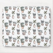 白い鉢植え マウスパッド (正面)