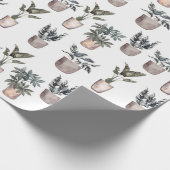 白い鉢植え ラッピングペーパー (角)