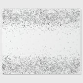 白い銀のグリッター輝くクリスマスクリスマス ラッピングペーパー (フラット)