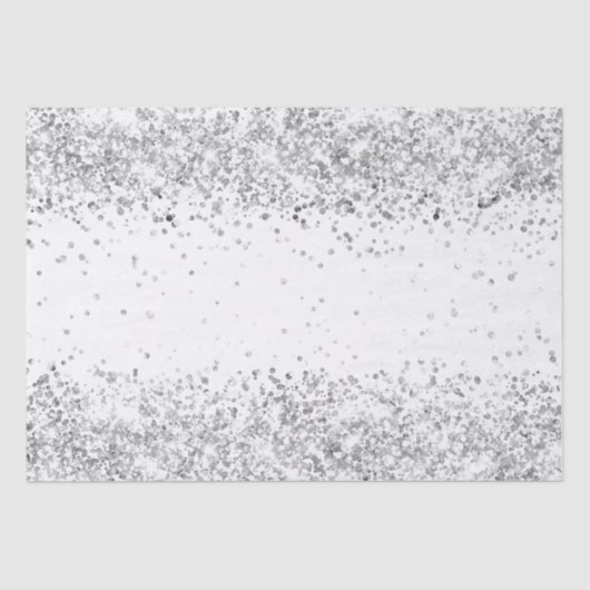 白い銀のグリッター輝くクリスマスクリスマス 薄葉紙 (正面)