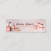 白い銀のバルーンモダン名刺 スキニー名刺 (正面)