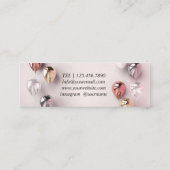 白い銀のバルーンモダン名刺 スキニー名刺 (裏面)