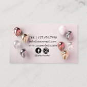 白い銀のバルーンモダン名刺 名刺 (裏面)