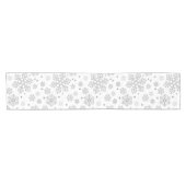 白い銀の雪片 ショートテーブルランナー (横)