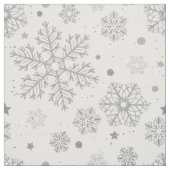 白い銀の雪片 ファブリック (見本)