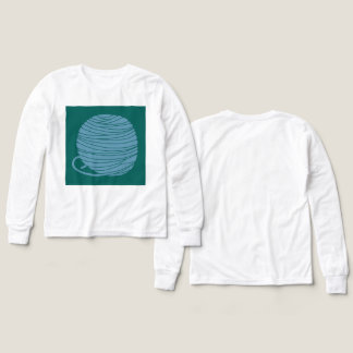 白い長袖「毛糸の玉」Tシャツ